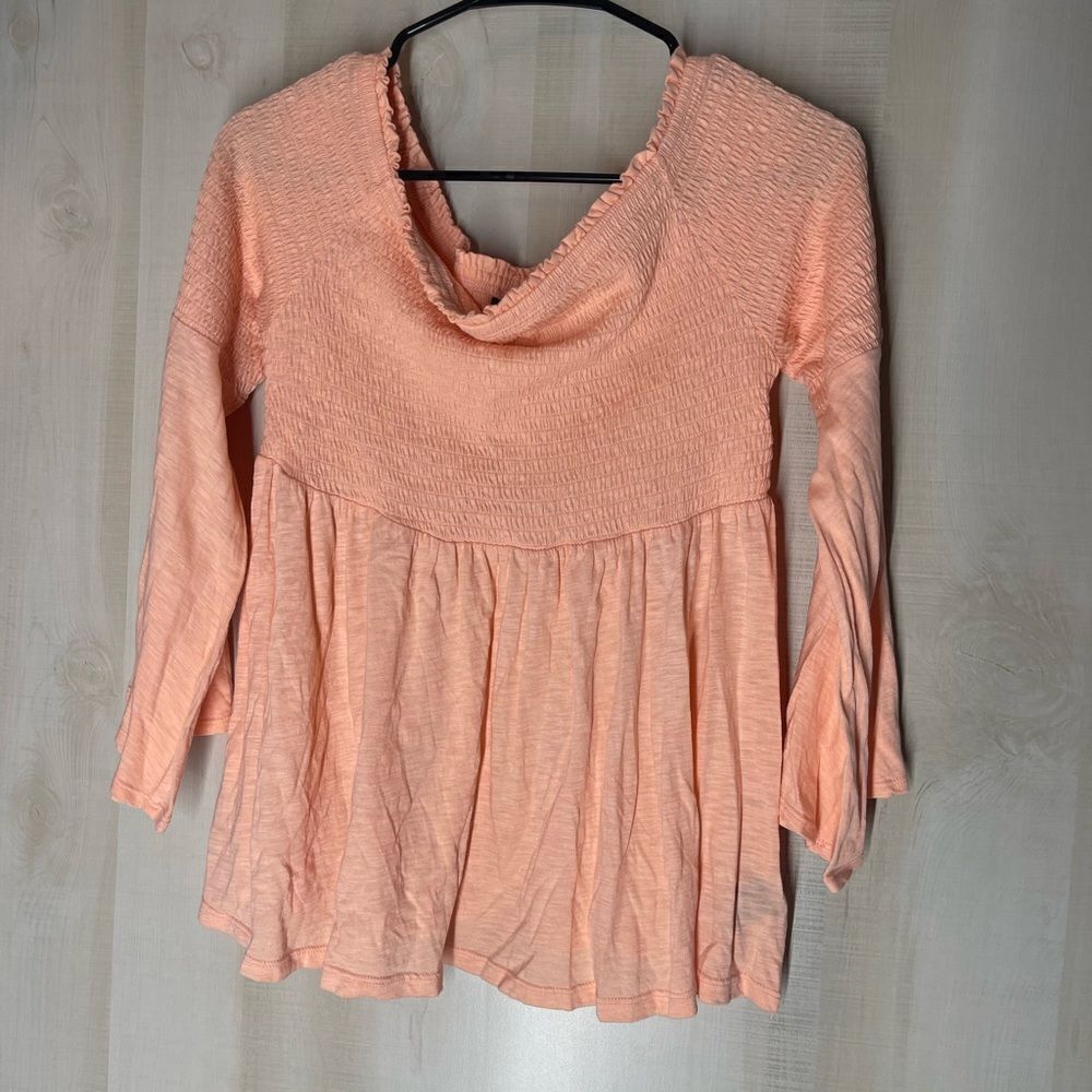 Torrid peach orange babydoll ruffle sleeve, size torrid 0, US size large 12
